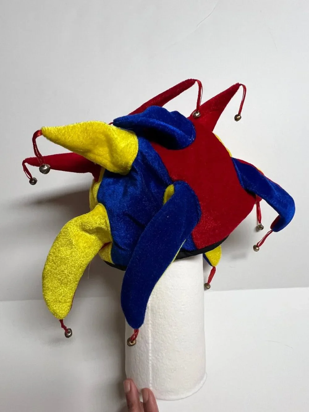 Jester Hat Happy New Year Plush Velvet Multicolor Costume Party Bells Smiffys